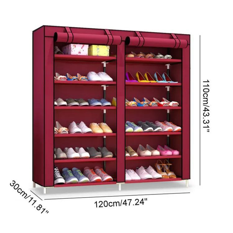 6-Tier Shoe Closet with Double Doors