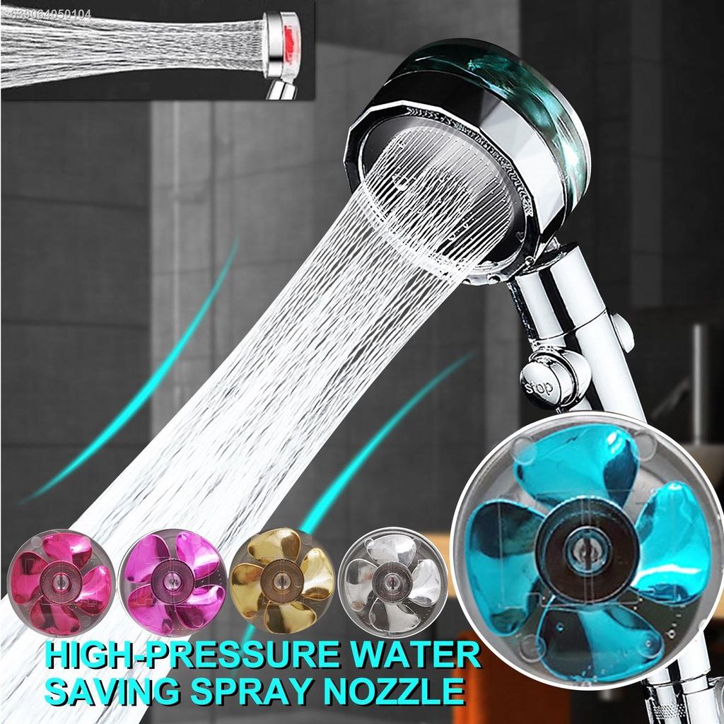 360 Degrees Rotating Turbocharged Shower Head With Switch On/off Button