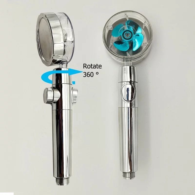 360 Degrees Rotating Turbocharged Shower Head With Switch On/off Button