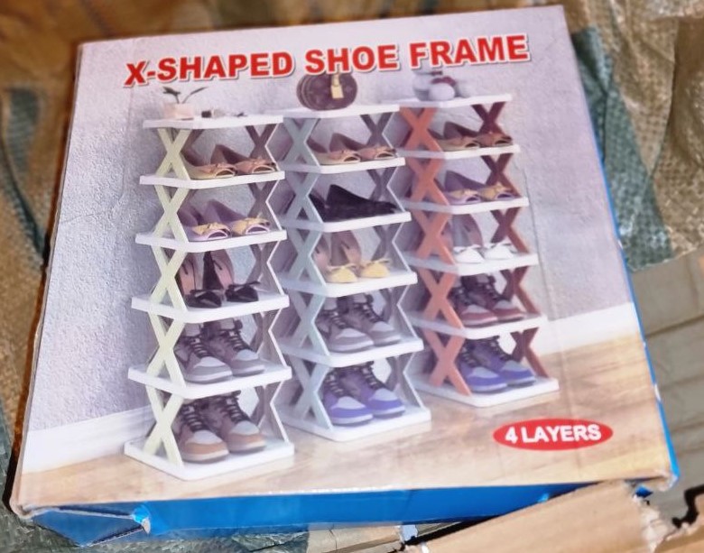 foldable X-Shaped Shoe Rack 5teir