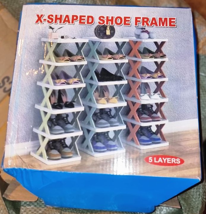 foldable X-Shaped Shoe Rack 5teir