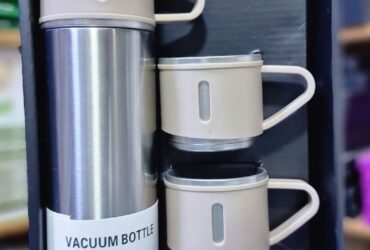 Vacuum Flask Set with 3 Stainless Steel Cups Combo – 500ml