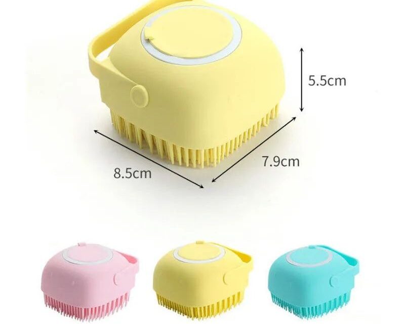 Silicone Bath Body Brush Shower Scrubber with Gel Dispenser